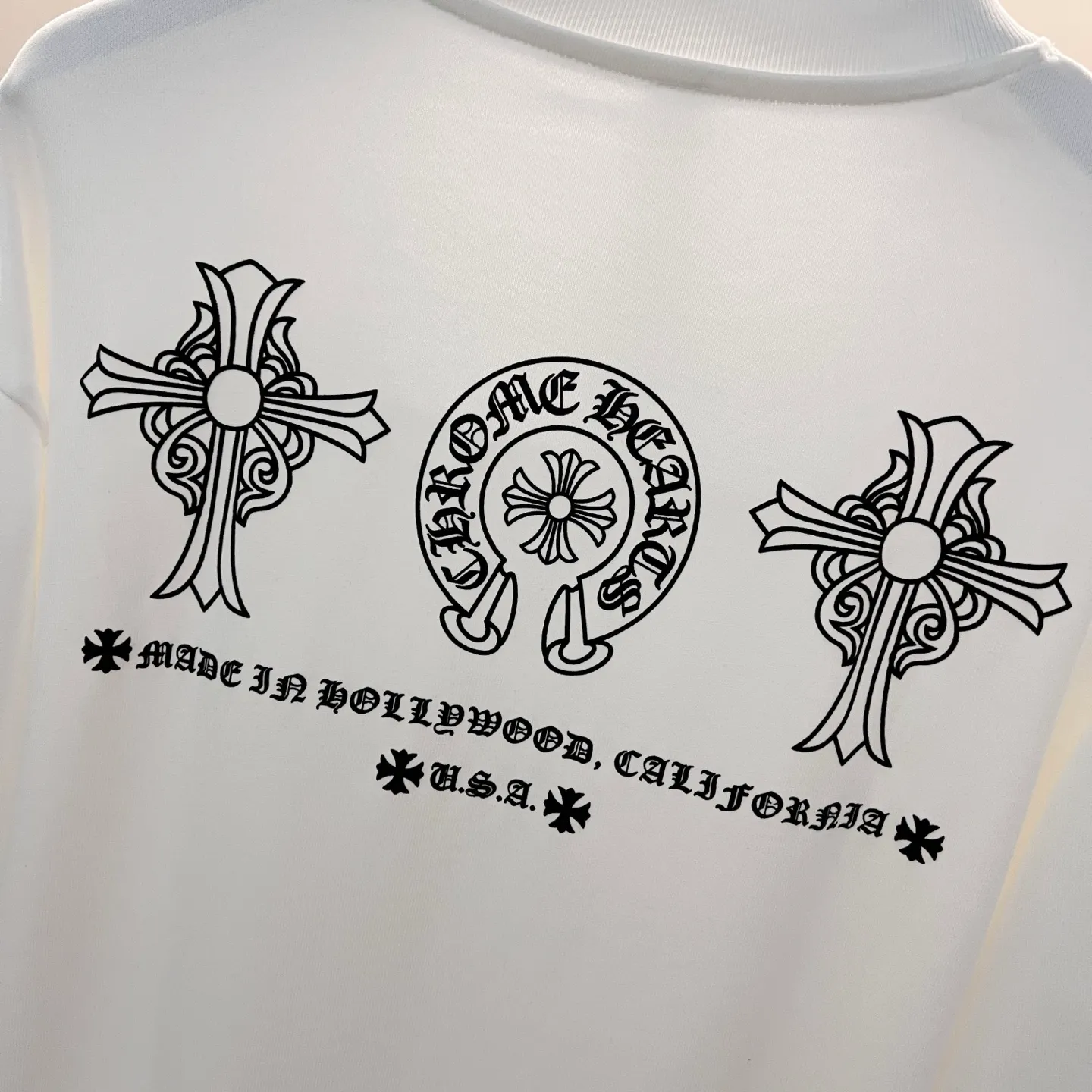 🅿️250 chrome hearts/Chrome Hearts 420g pure cotton round neck sweatshirt Front and back logo cross Sanskrit letter LOGO foam printing process Official synchronization 1:1 original mold opening Fashion personality Versatile trend Pure original quality Original washed fabric Hang tag Collar label Washed wheat Complete three labels Color: Black. White. Size: XS-L